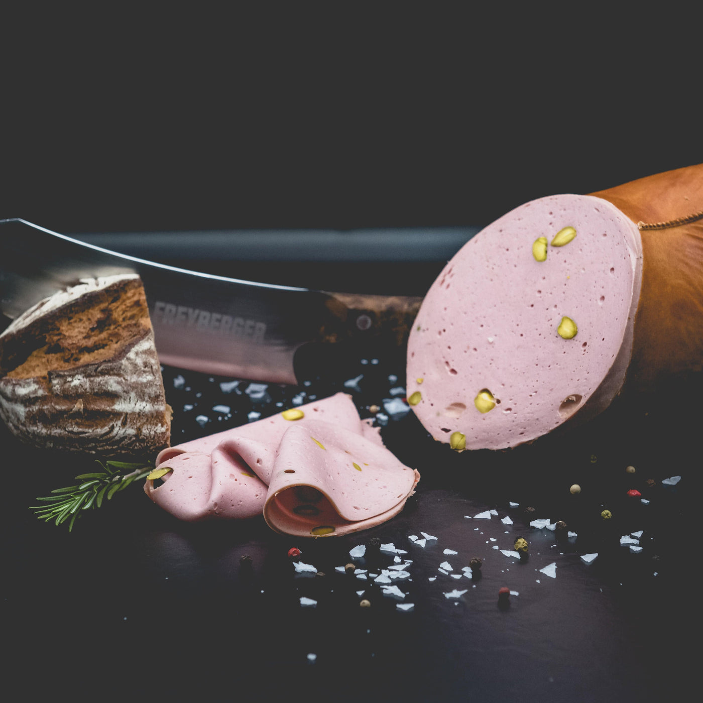 Fränkische Mortadella mit Pistazien